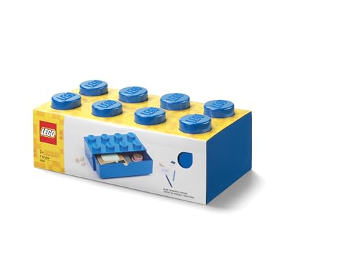 Tabletop storage box Lego 8 stud stackable bright blue desk drawer - 5
