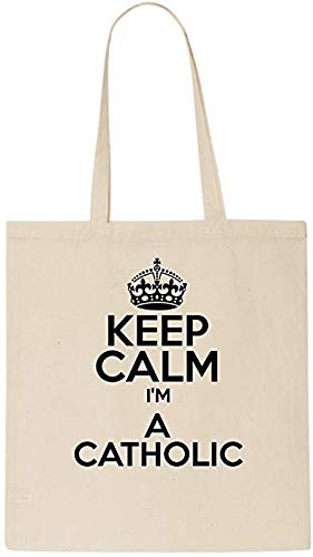 Keep Calm I'M A CATHOLIC Tote Bag-Cotton Shopping Bag