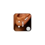 ZOERAY 3 Pares Pendientes Mujer Plata De ley 925 Oro Hipoalergenicos Pendientes Pequeños Plata Colgantes Perla Antialergicos Pendientes Aros Dorados 18K Múltiples Piercing Oreja Regalos para Niña