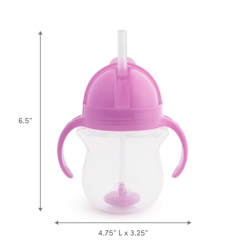 Image of Munchkin Click Lock Weighted Straw Cup, 7 Ounce, Orange, Pack of 1