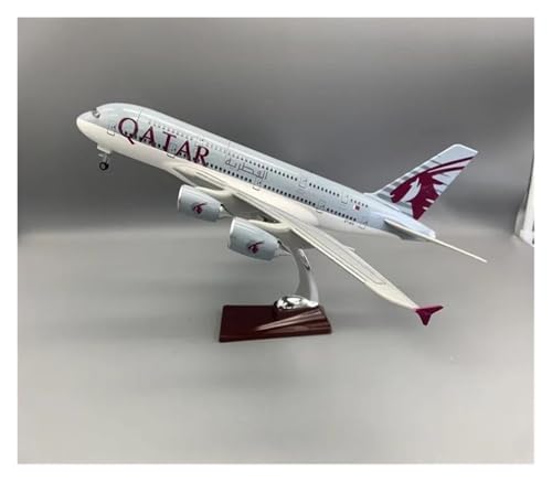 Aviones modelo a escala Qatar A380 decoración elegante para despacho 4