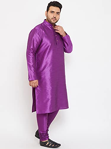 Image of VASTRAMAY Men's Silk Blend Solid Regular Kurta Pyjama Set
