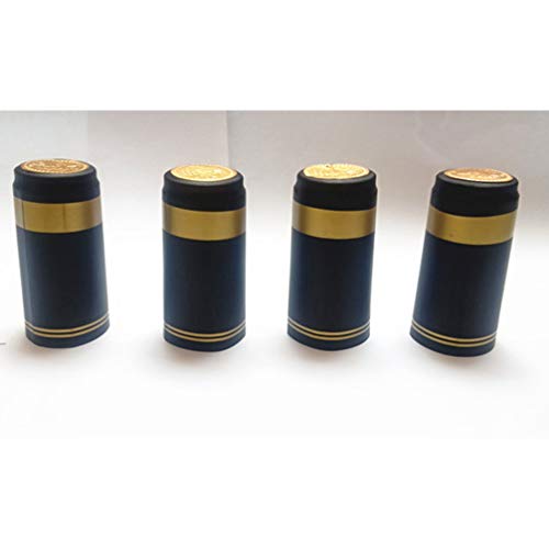 Cabilock 100 peças de cápsulas térmicas de PVC para garrafas de vinho, acabamento bordô, encolhiment