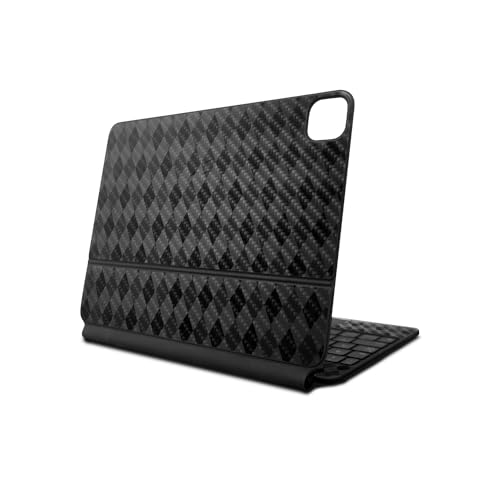 Carbon Fiber Skin for Apple Magic Keyboard iPad Pro 13 (M4) 2024 - Black Argyle