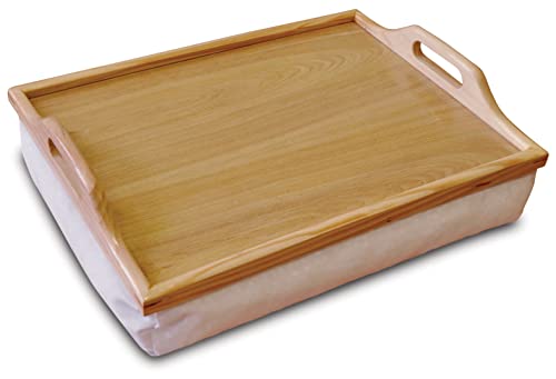 Aidapt Wooden Lap Tray with Handles and Cushion Handles on Side Give Great Stability Lightweight for Carrying Fully Portable Use in any Room Easy Clean Tray Eat Read Work on your Lap Top