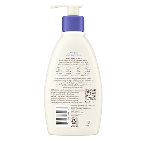 Image of Aveeno Stress Relief Moisturizing Body Lotion, Lavender Scent, 12 fl. oz