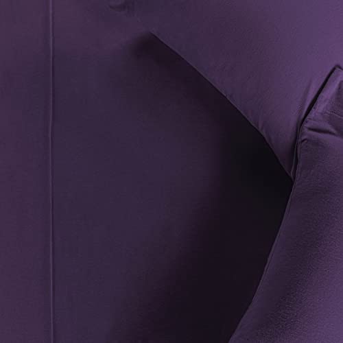 Superior Flannel Cotton Bed Sheet Set, Includes One Flat Sheet, One Fitted Sheet, And Two Pillowcases (Twin Sizes Include One Pillowcase), Breathable, Modern Solid Classic, Split King, Purple #TOP4