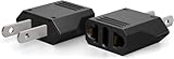 Unidapt US Canada Mexico Travel Plug Adapter, European to US Plug Adapter, Universal Outlet Adapters, 2-Pack EU to US Adaptor, Europe to USA, Type A Pin Converter, Black