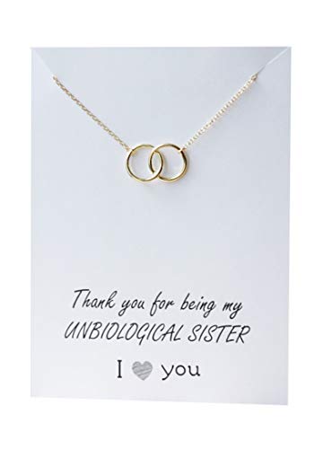 Friendship Necklace Interlocking Circle Pendant Gift Card Family Friend Present Love for Her