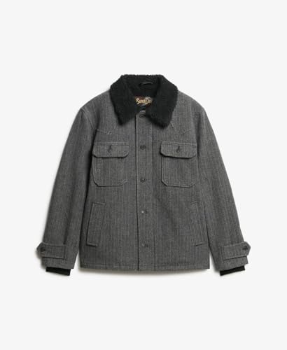 Superdry Para Hombre. M5011972A Chaqueta Merchant Wool Chore Gris (Xl), Casual, Lana - 8
