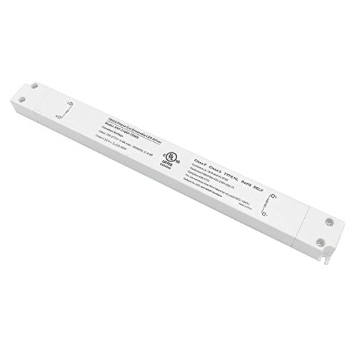 WEETEN LED Triac Dimmable Driver, 60W 24V Constant Voltage LED Transformer Power Supply, Compatible with Lutron, Leviton Dimmer for LED Products, UL/cUL Listed