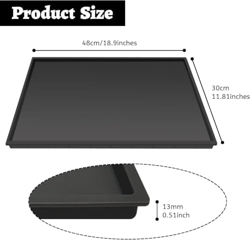 Ezebesta Silicone Mat Under Coffee Machine With Lip Coffee Maker Appliance Automatic Machines Espresso Accessory Black Multifunctional Rubber Base Mat (18.9 x 11.8) - 1