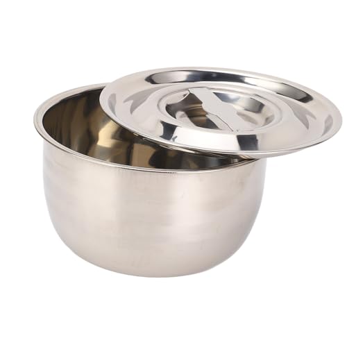 Acouto Tazón para Mezclar de Acero Inoxidable 304 con Tapa, Recipiente Multiusos Fácil de Limpiar para Condimentos, Recipiente para Aceite de Manteca de Cerdo para Lavabo de Cocina, Manteca de Cerdo