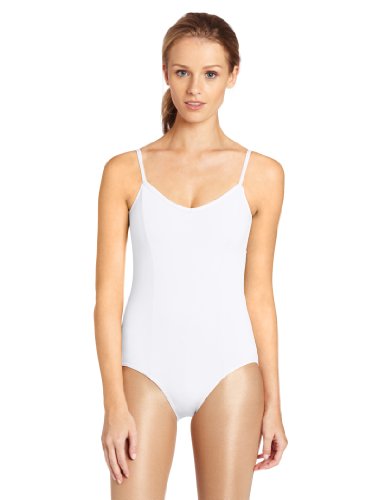 Capezio CC101 - Maillot de ballet con tirantes de espaguetis, Primavera/Verano, Mujer, color Blanco, tamaño M