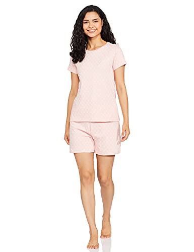 Image of Amazon Brand - Symbol Women's Cotton Regular Fit T-Shirt and Shorts Night Suit (Night Wear | Co-ord Set | Lounge Wear Set) (Available in Plus Sizes)