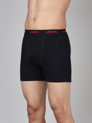 Image of Levi's 001 Classic Boxer Brief for Men | 100% Pure Cotton | Solid | Mid-Rise Men's Underwear | Anti-Roll Waistband | Durable Comfort with Extra Supportive Gusset | Functional Fly | Pack of 2