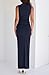 BTFBM Womens Two Piece Outfits Summer Lightweight 2025 Mock Neck Sleeveless Knit Tops Maxi Skirt Set Going Out Dress(Navy, Small)
