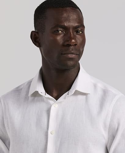 Perry Ellis Men's Solid Linen Long Sleeve Shirt3