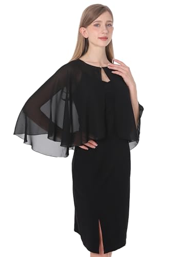 Baoqiya Shawls and Wraps for Dresses Chiffon Capelet Bridal Capes Soft Women Accessories Cover Up