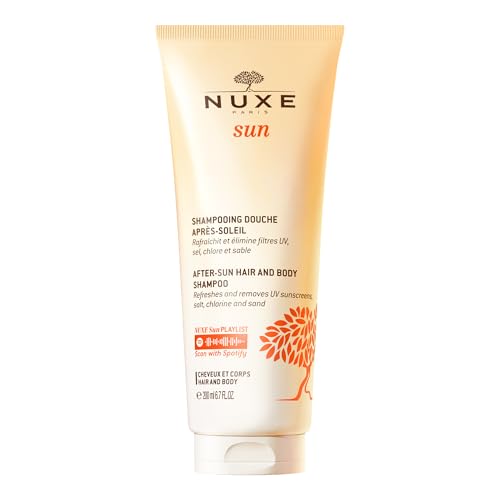 Nuxe Sun After-Sun Hair & Body Shampoo 200ml, 2-in-1 Cleansing Gel, Removes UV Filters, Salt, Chlorine & Sand, With Refreshing Holiday Scent, Vegan Formula