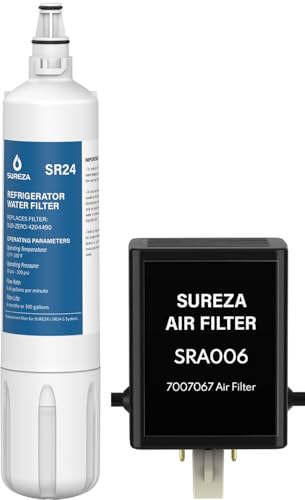 Replacement for Sub Zero 4204490 Water Filter & 7007067 Air Purification Cartridge Combo Pack Compatible with SubZero 4290510 9030868 Sub-Zero 7042798 (1+1Pack)