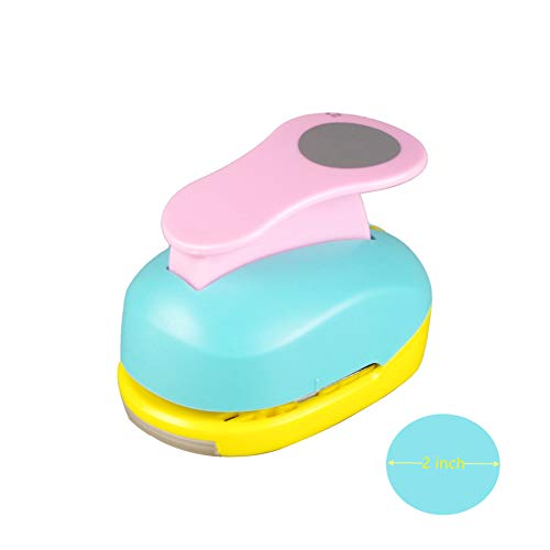 Circle Punch 2 Inch Craft Lever Punch Circle Shape Lever Punch Handmade Paper Punch Candy Color By Random 2 Inch（50.8Mm）Circle Punch #TOP1