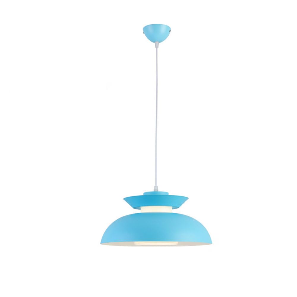 KBUUKYYXouy Nordic Simple Creative Macaron Flying Saucer Chandelier, Personality Metal Hanging Lamp,E26 Restaurant Ceiling Lighting, Living Room Dining Corridor Decoration Pendant Light(Blue)