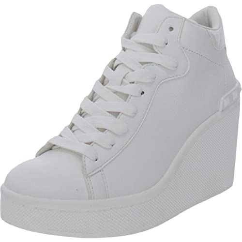 Steve Madden Brix White Rounded Closed Toe Lace Up Embellished Detail Sneakers2