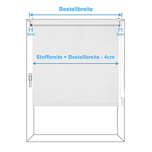Eurohome Thermal Blackout Roller Blind, 65 x 130 cm (Fabric Width: 61 cm), No Drilling Required - Image 4