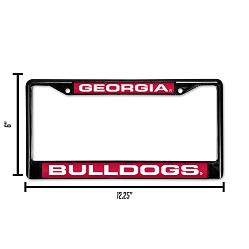 Ncaa Rico Industries Georgia Bulldogs Black Black Laser Cut Chrome Frame 12" X 6" 12" X 6" Black Laser Cut Chrome Frame - Car/Truck/Suv Automobile Accessory #TOP2