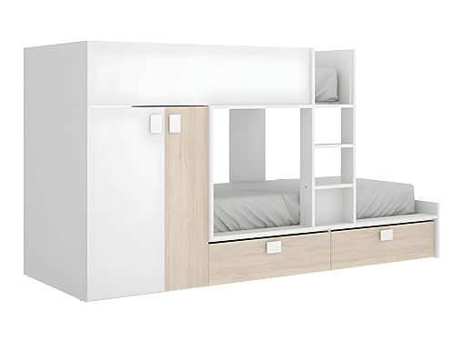 Letto Pannello e derivati del legno Naturale chiaro, Bianco
