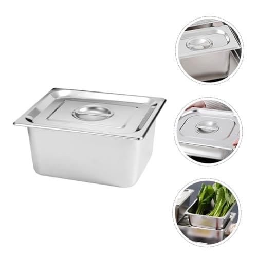 Plats buffet acier rectangulaires Cabilock x2 avec couvercle pour réceptions - 6