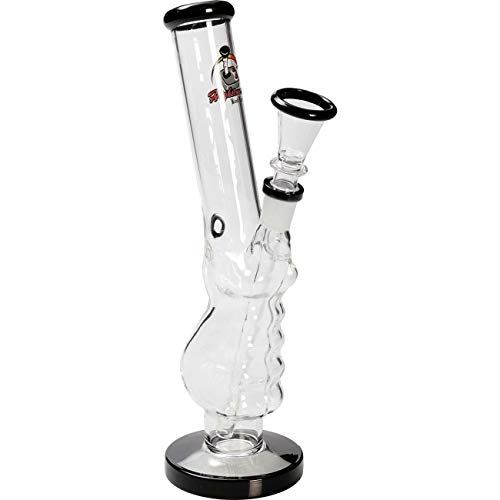 Black Leaf Bong Highscore Joystick Bong Größe M schwarz | mit Rundfuß und abgerundetem Mundstück | Wasserpfeife 14,5…