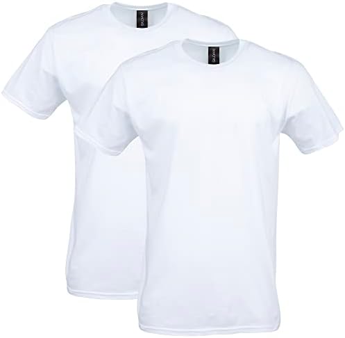 Gildan Adult Softstyle Cotton T-Shirt, Style G64000, Multipack, White (2-Pack), Small