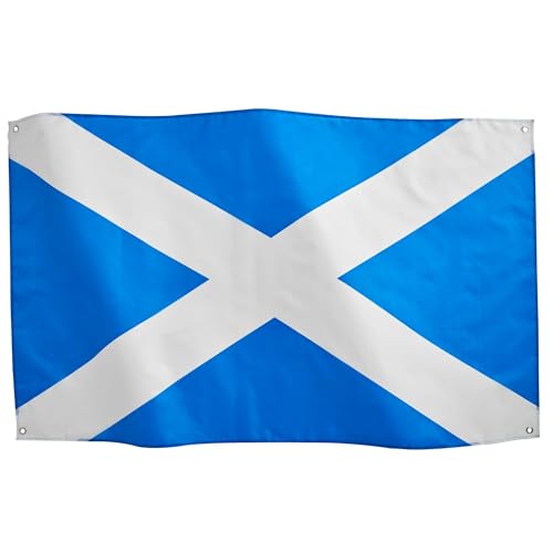 Runesol Scotland Flag 3x5ft 91x152cm Scottish Flag Six Nations Rugby Burns Night Saltire St Andrews Cross Banner 4 Grommets Brass Eyelet in Every Corner Waterproof Inside Outside