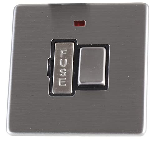 Spur fundido conmutado neón acero inoxidable interruptor fusible pared