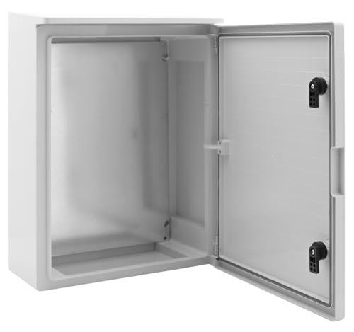 BOXEXPERT Verdeelkast voor buiten, IP65 met regendak, ABS-kunststof, 500 x 400 x 175 mm, serie Fleet dak, waterdicht, schakelkast, stroomkast, schakelkast, industriële behuizing, grijs