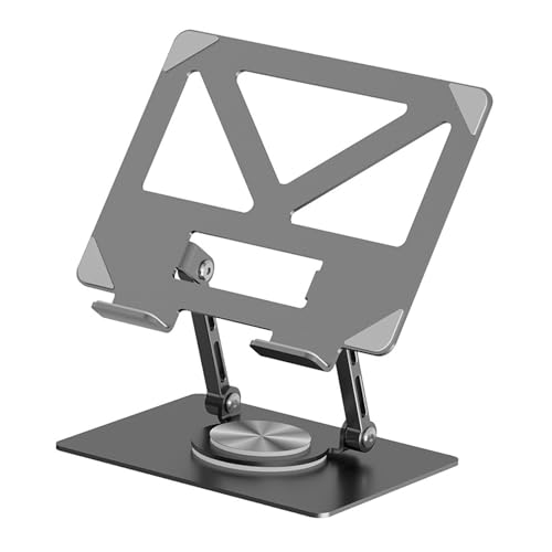 BaotyJie ブックスタンド ブックライザーホルダー 中空放熱設計 ユニバーサル 360°回転ベース付き, グレー