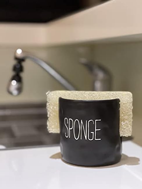 Mud Pie Kitchen Dish Bistro Sponge Holder Caddy, Black