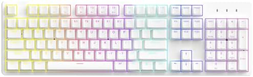 FE87/104 RGB Mechanical Keyboard, Hot Swappable Gaming Keyboard, Customizable Backlit, Magnet Upper Cover Type-C Wired Keyboard for Mac Windows-White/Red switch