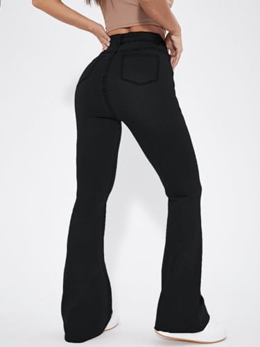 Image of Aahwan Women's & Girls' Solid Black Low Waist Ripped Distressed Mom Fit Stretch Denim Jeans(KV-255)
