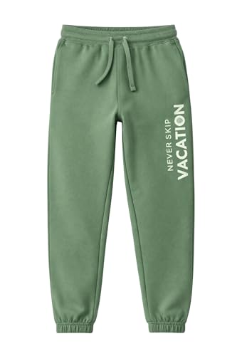 Image of Alan Jones Clothing Boy's Joggers Trackpant with Placement Print | Ribbed Waist & Hem | Drawstring Closure | Regular Fit | Sizes 5-16 Years