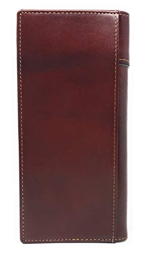 Western Genuine Leather Rooster Tooled Laser Cut Men's Long Bifold Wallet in 4 colors (Brown/Turquoise)3