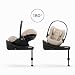 CYBEX Gold Babyschale Cloud G3, Ab Geburt bis ca. 24 Monate, Für Kinder ab 40 cm bis 87 cm, Max. 13 kg, 180° Drehfunktion, Inkl. Neugeboreneneinlage, Almond Beige
