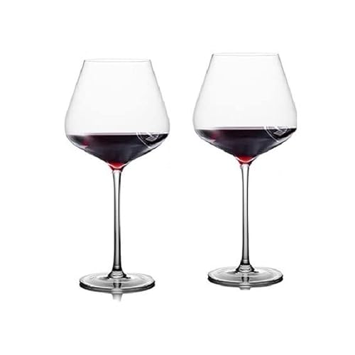 XFZJCHAP Copa de Vino de Cristal, Copa de Vino Tinto de Cristal, Copa de Burdeos Gratis, Copa de degustación Europea de Gran Barriga, Copa de Cerveza para Boda en casa, 2 uds.