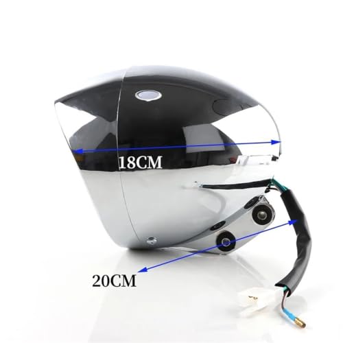 Phare de moto universel chromé obus compatible Dyna Shadow Steed - 5