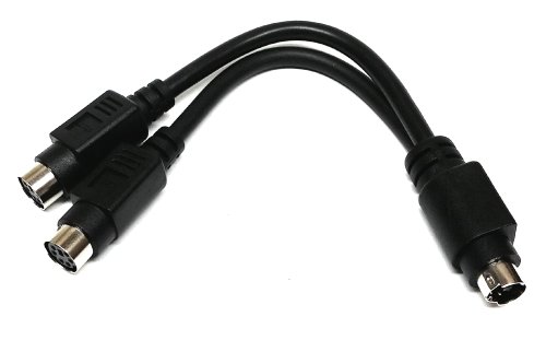 Cables4PC Dual Laptop PS2 PS/2 Mouse/Keyboard Y Splitter Cable