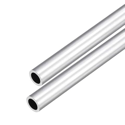 DMiotech 2-pak (10 mm śr. x 7 mm ID) 6063 aluminiowa okrągła rura o długości 300 mm przemysłowe metalowe rury do maszyn rama budowa projektów DIY