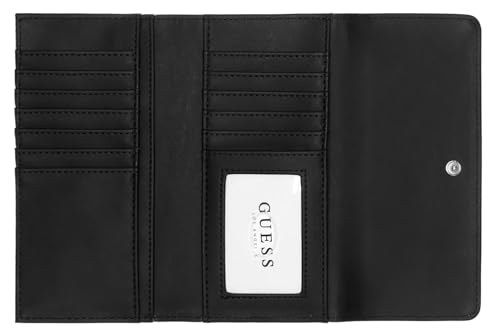 GUESS Women's Quilted Shiny Logo Slim Wallet Clutch Bag - Black3