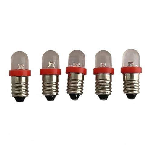 10 �p�b�N E10 LED �C���W�P�[�^�[�d�� DC 3V 6V 12V 24V �z���C�g�E�H�[���u���[�O���[�����b�h�C�G���[���C�g�����v DIY �܂��͕��������p(12V Red)